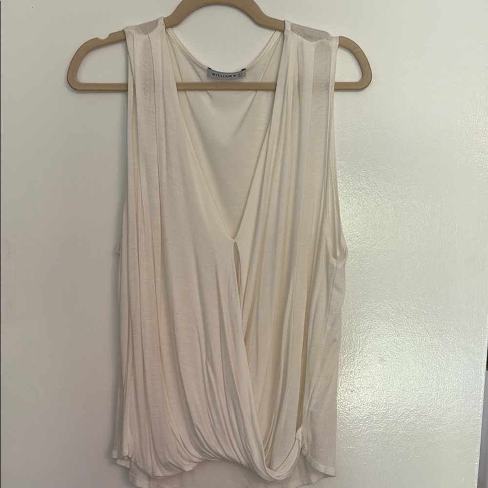 Cream Wrap Sleeveless Tank Top Relaxed